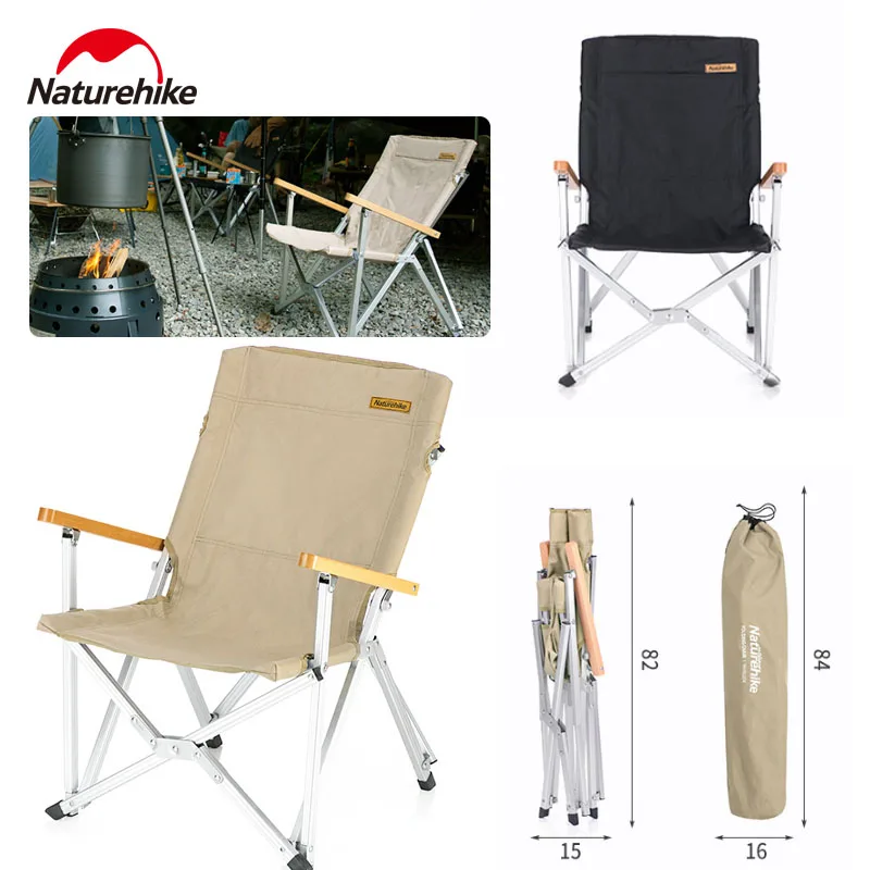 

Naturehike Camping Chair Outdoor Folding Beach Fishing Garden Backrest Seat Aluminium Alloy Armchair PVC Oxford cloth Portable