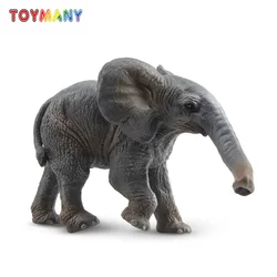 Toymany Simulation Elephant Calf Wildlife Animal Model Toy Mini Figures Dolls Action Figurines Toys Children Gift  Cake Decora