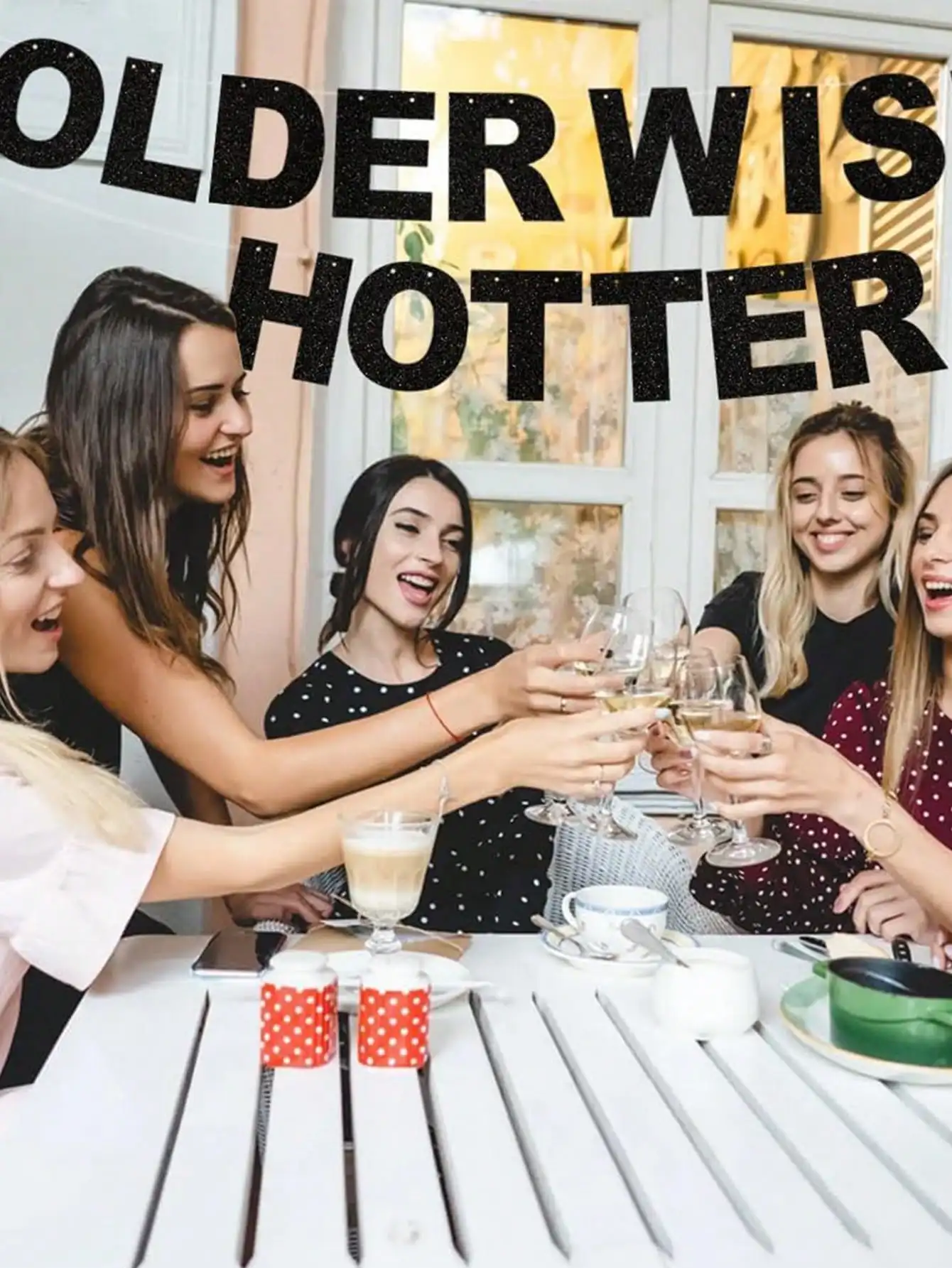 مجموعة واحدة من لافتة فلاش أكثر سخونة، لافتة عيد ميلاد ممتعة، لافتة سوداء لامعة أكثر سناً، لافتة عيد ميلاد مضحكة #3