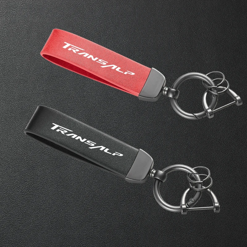 Motorcycle High-Grade Leather Keychain Metal Keyring Accessories For Honda TRANSALP XL 600 650 700 V XL700V XL650V