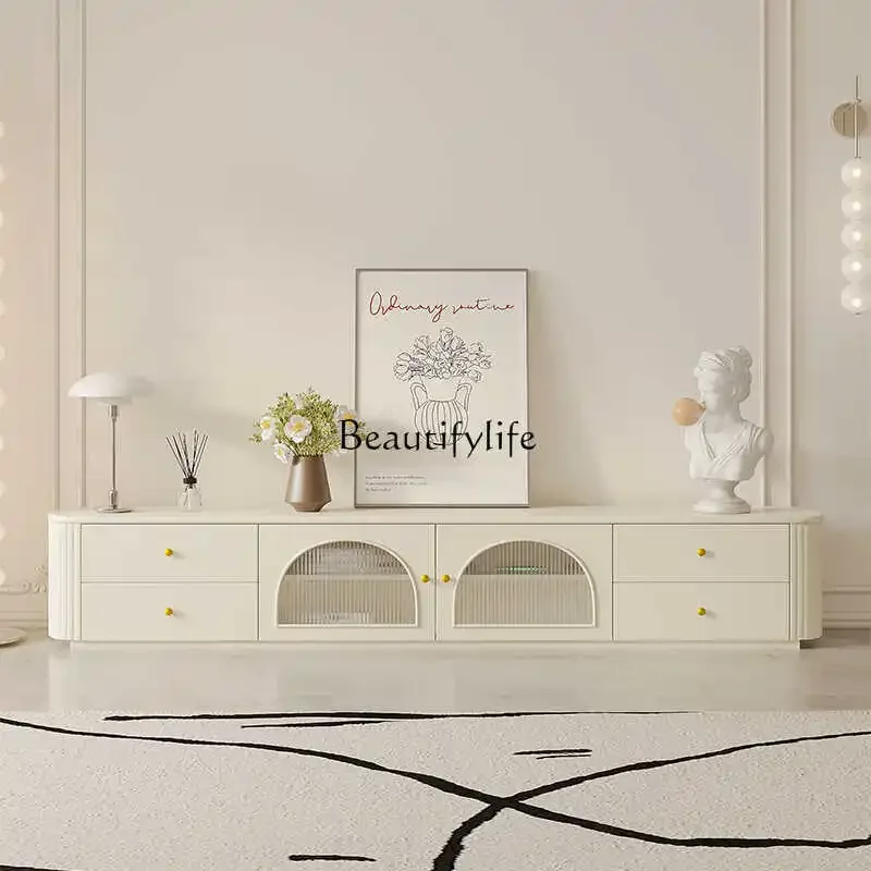

LXCream wind TV cabinet coffee table combination simple modern French solid wood TV cabinetSSS
