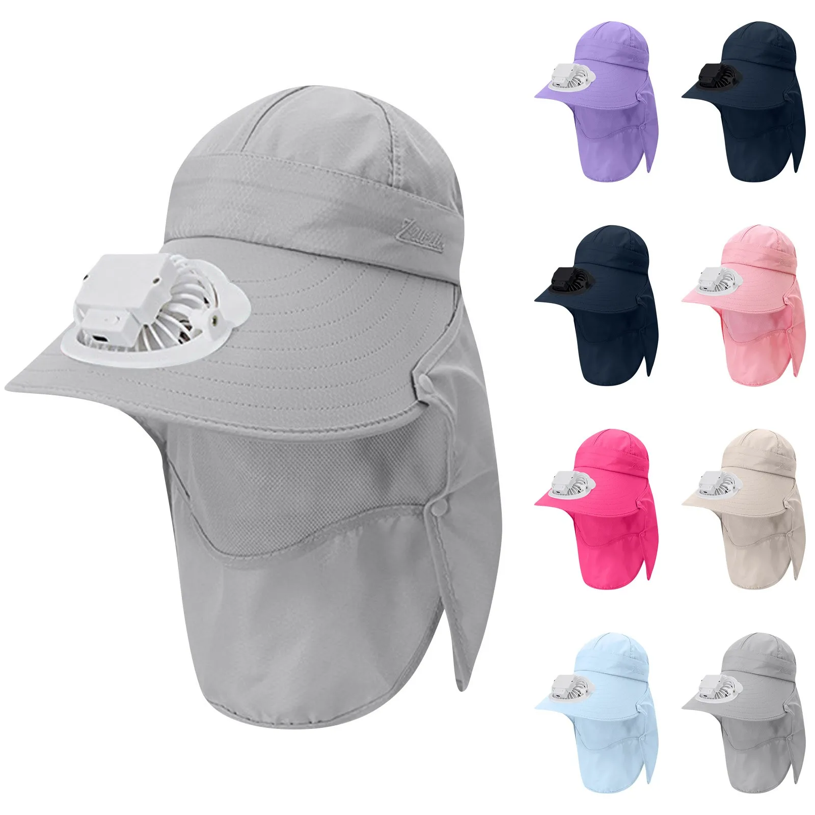 

Solar-Powered Outdoor Cooling Fan Hat - UV Protection Sun Cap for Fishing/Mountaineering, Adjustable Brim & Lightweight Design