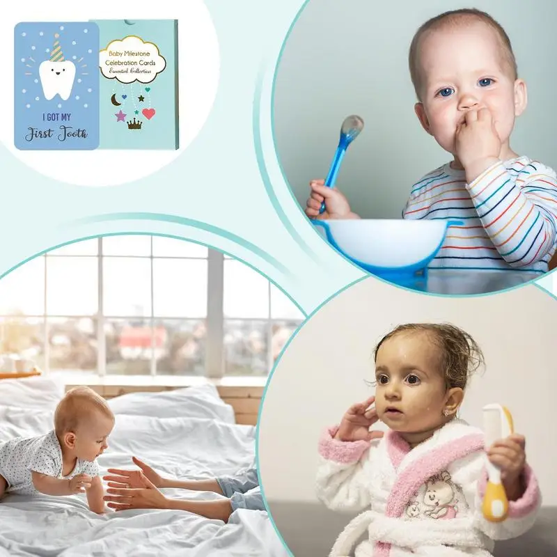 Milestone Blocks Colorful Months Signs 50x Funny Photography Prop Baby Shower Decorations For Parties