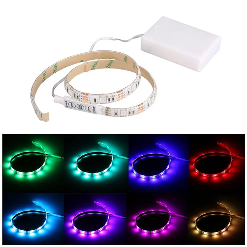 ABRB-5X RGB Flexible LED Light Strip IP65 15Leds DC5V With Controller Battery-Powered, LED Tape, Light Strips(0.5M)