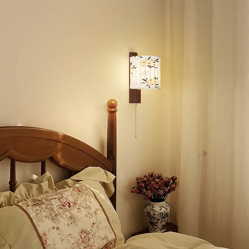 مصباح جداري بجانب السرير زن على الطراز الصيني، ممر دراسة غرفة الشاي، سلالم الممر، مصباح مفتاح بسحاب