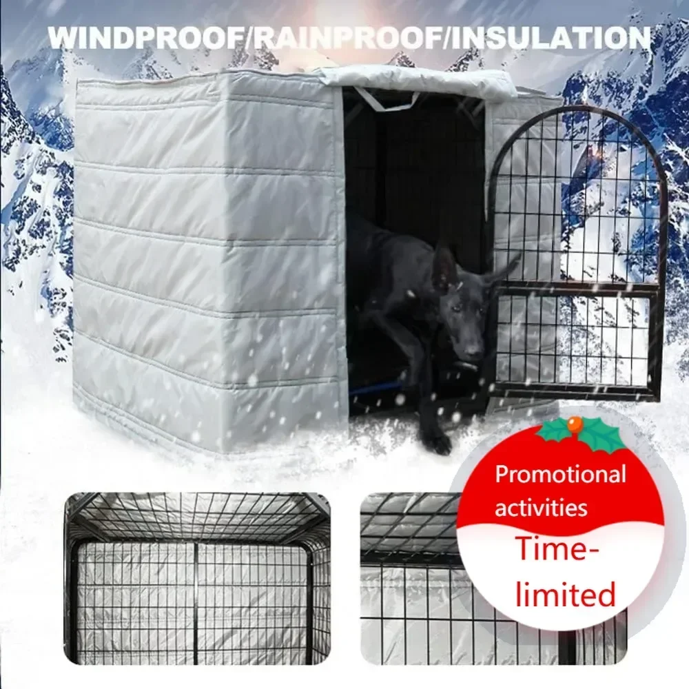 

Hot salesWaterproof Dog Crate Cover, Insulated Windproof Pet Kennel Blanket with Roll-Up Windows for Warmth and Safety (100x60x7