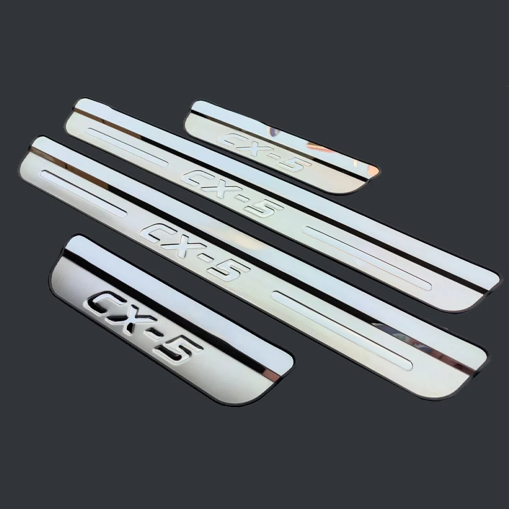 For Mazda CX5 2023 Protector Scuff Plate Guards Car Stainless Door Sill Threshold Pedal Cover Trim Interior Accessories 2024