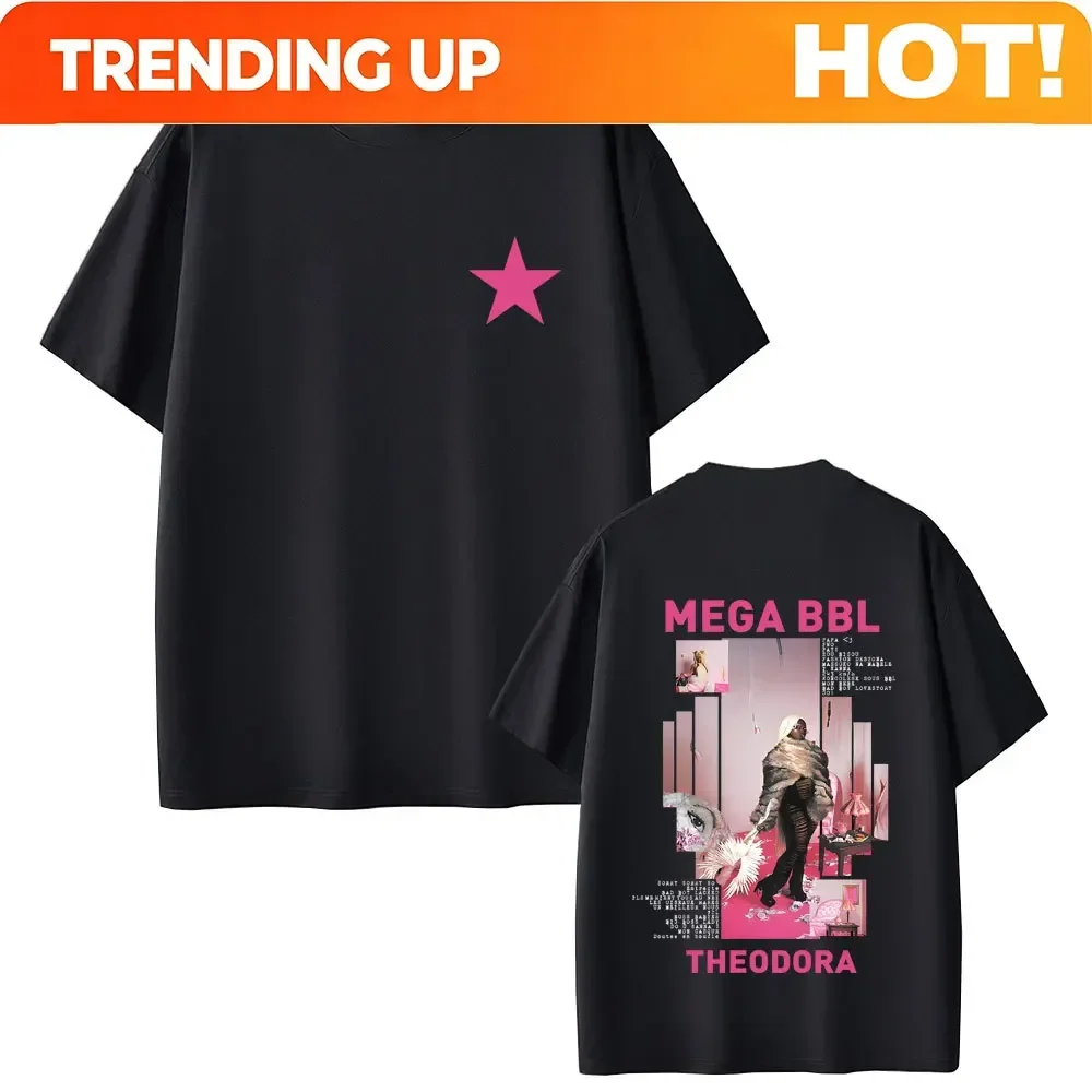 Camiseta Personalizada con Gráfico del Álbum de Rapper Theodora Mega Bbl, Camiseta para Hombre y Mujer, Moda Hip Hop, Música Pop, Ropa Urbana Masculina Informal