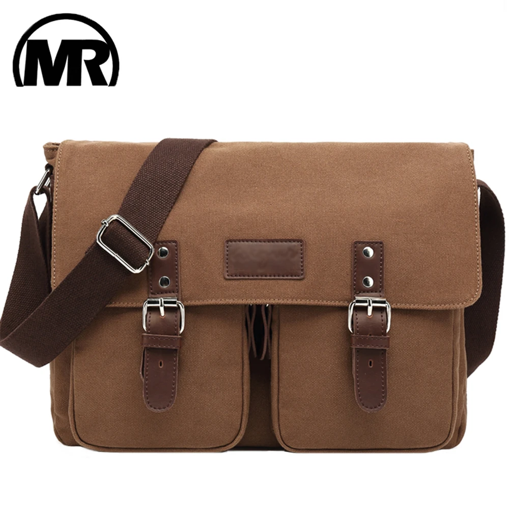 MARKROYAL New Canvas Men Crossbody Bag Expansion Bottom Retro Casual Messenger Student Bag Shoulder Bag Coffee Dropshipping