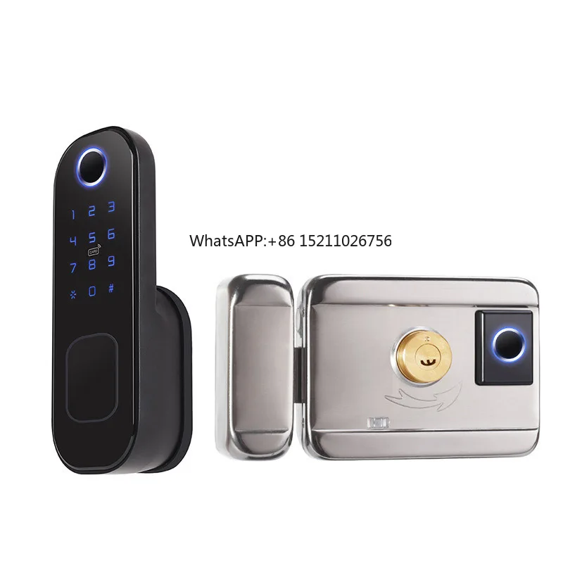 2023 High Security anti-theft 5 way unlock Smart Lock Door Fingerprint Hotel Door Handle Digital WiFi Keyless Entry Door Lock