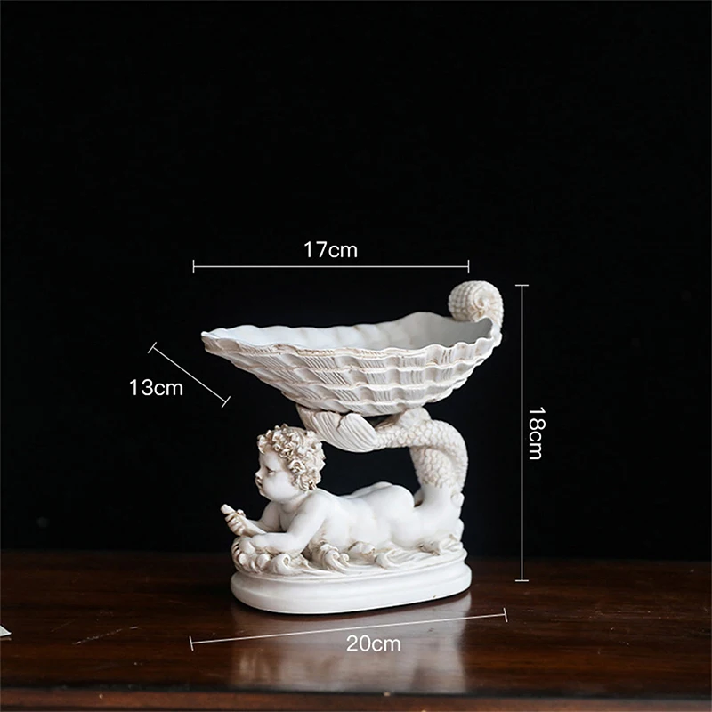 Mermaid Cupid Candy Tray Vintage Resin Decor Centerpiece Table Decorations for Wedding Party Anniversary Night