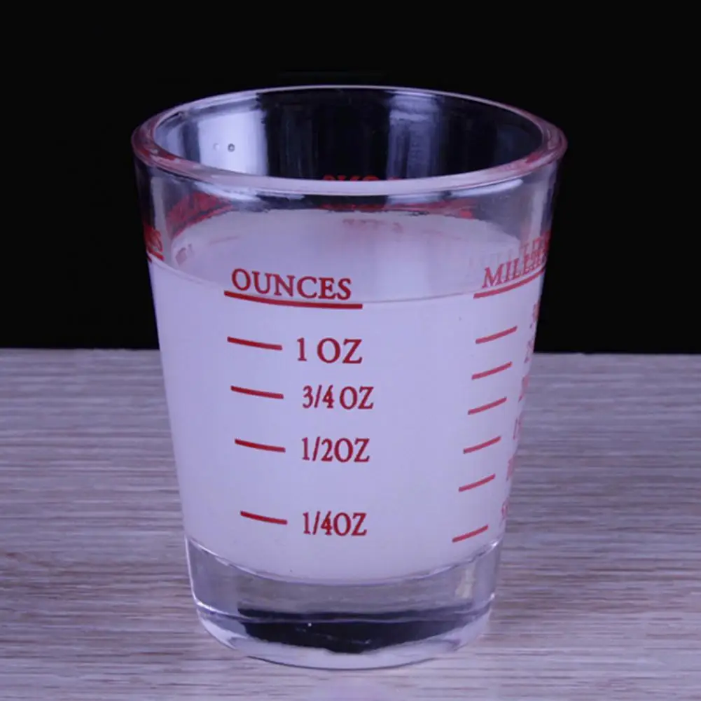 Heavy Duty Glass Cups Multi-scale Measuring Cups Heavy Glass Shot Glass Measuring Cups with Scale for Kitchen Bar for Baking