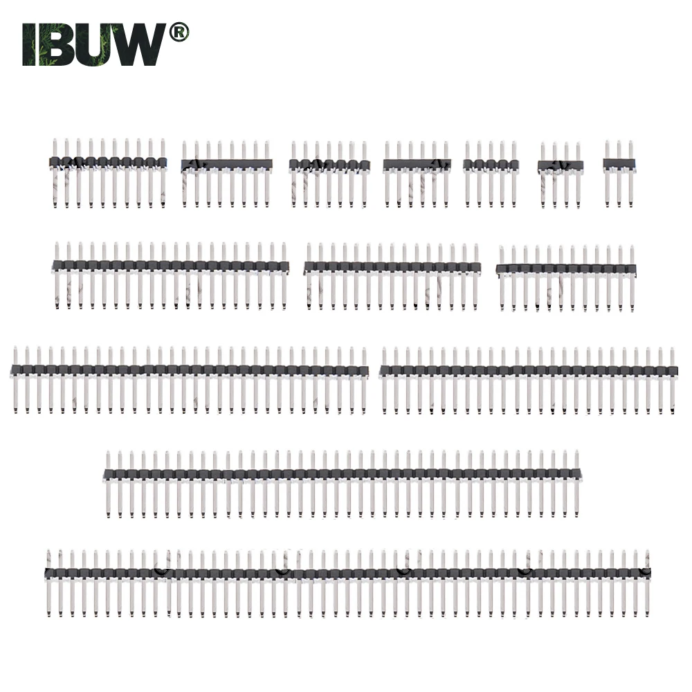 1.2MM 2*3/4/5/6/7/8/10/12/15/20/40P Double Row Male  Breakaway PCB Board Pin  2~40P 1.27 Header Connector Strip Pinheader sample