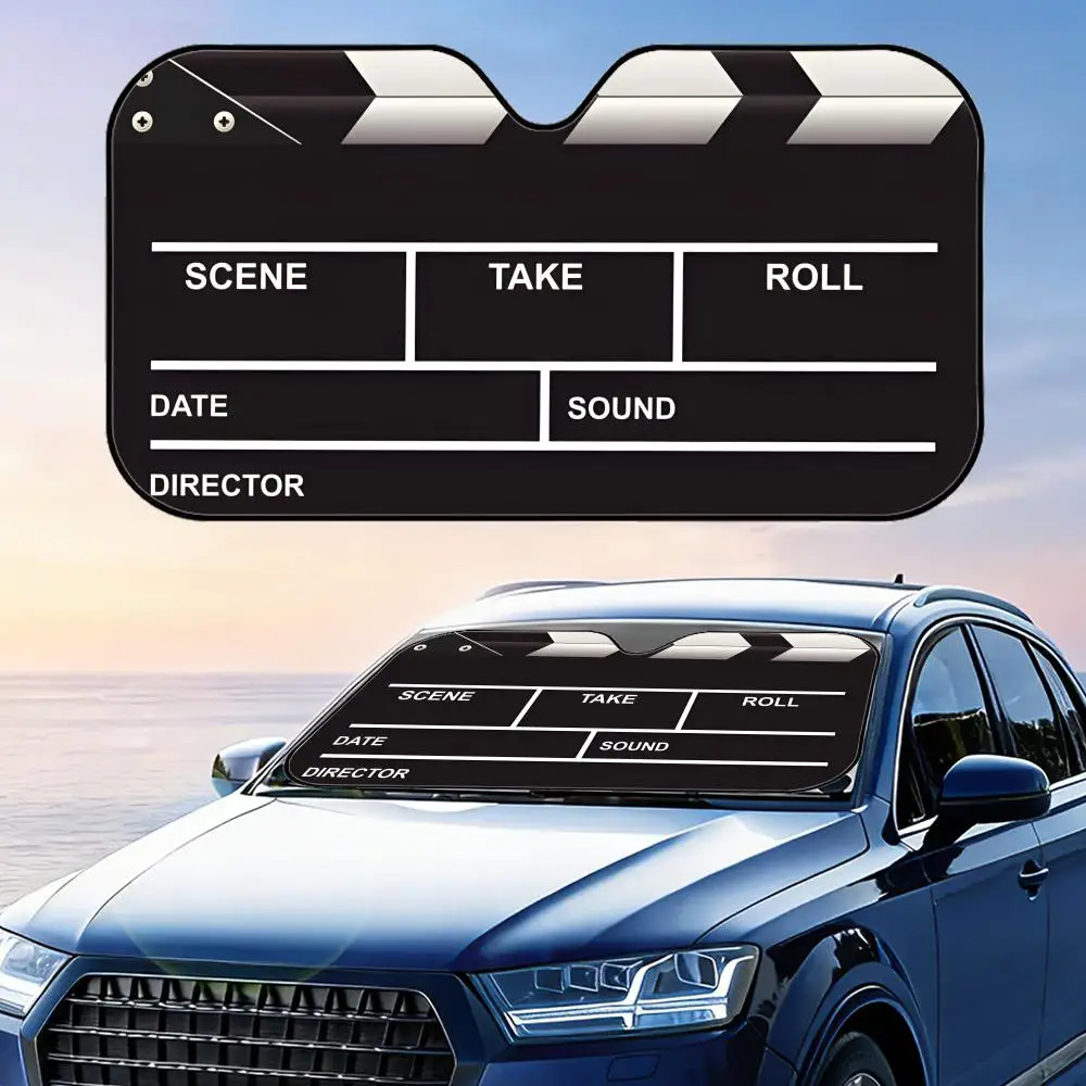 

Clapperboard Creative Sun Visor Reusable Aluminum Foil Windshield UV Protection Heat Insulation Cover Foldable Sun Visor Shade