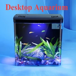 Mini Fish Tank Home Living Room Study  Desktop Decorations Aquarium Ecological Tank Self-circulating Back Filter Fish Tank