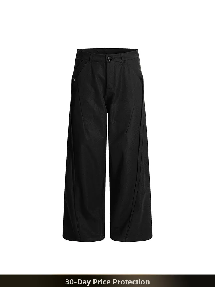 

Мужские повседневные брюки NTED в американском ретро-стиле, однотонные, осенние, уличные, свободные, прямого кроя, длинные, с отворотами, универсальные