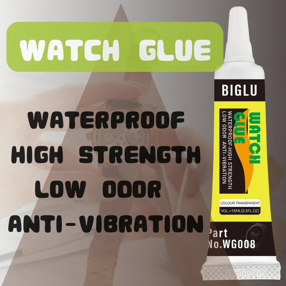 BIGLU Transparent Waterproof Glue Repair Smart Watch Glue Seal Metal Glass Jewelry DIY Cover Frame Soft Adhesive 15ml