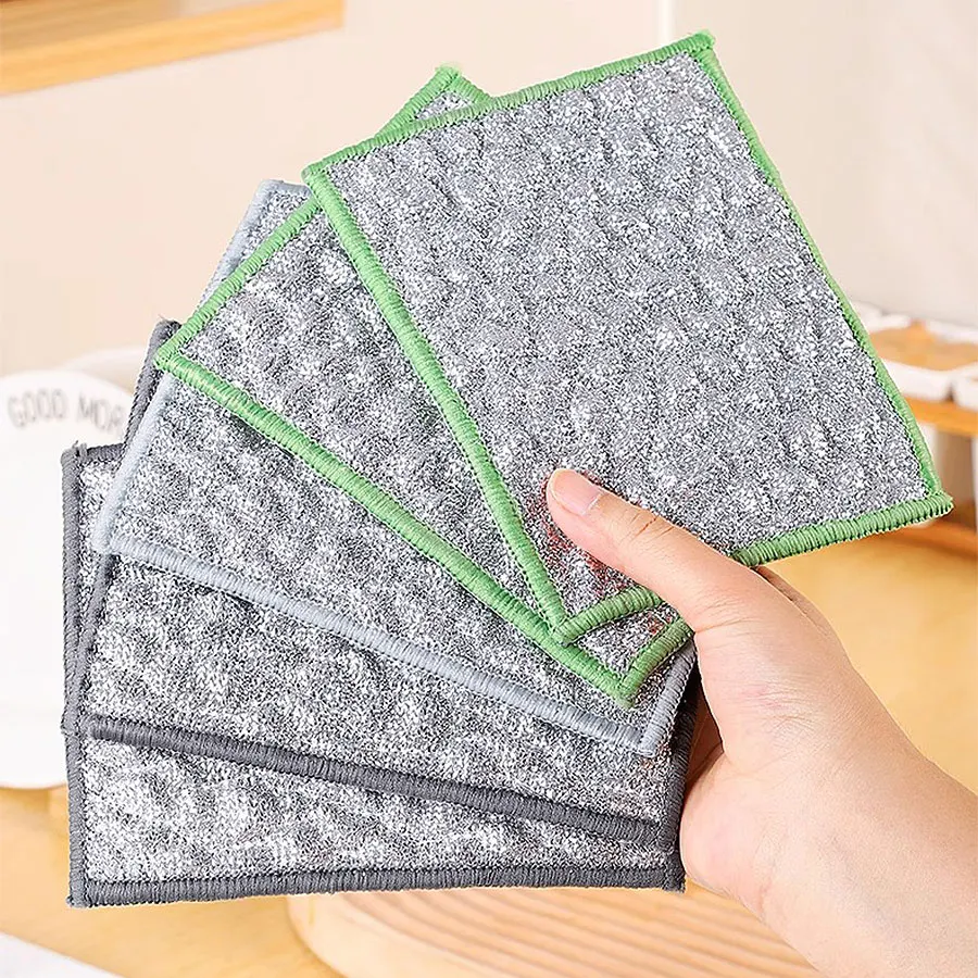 Second generation silver dishcloth, double-sided cotton dish cloth, dish cleaning cloth, thickened pot cleaning cloth
