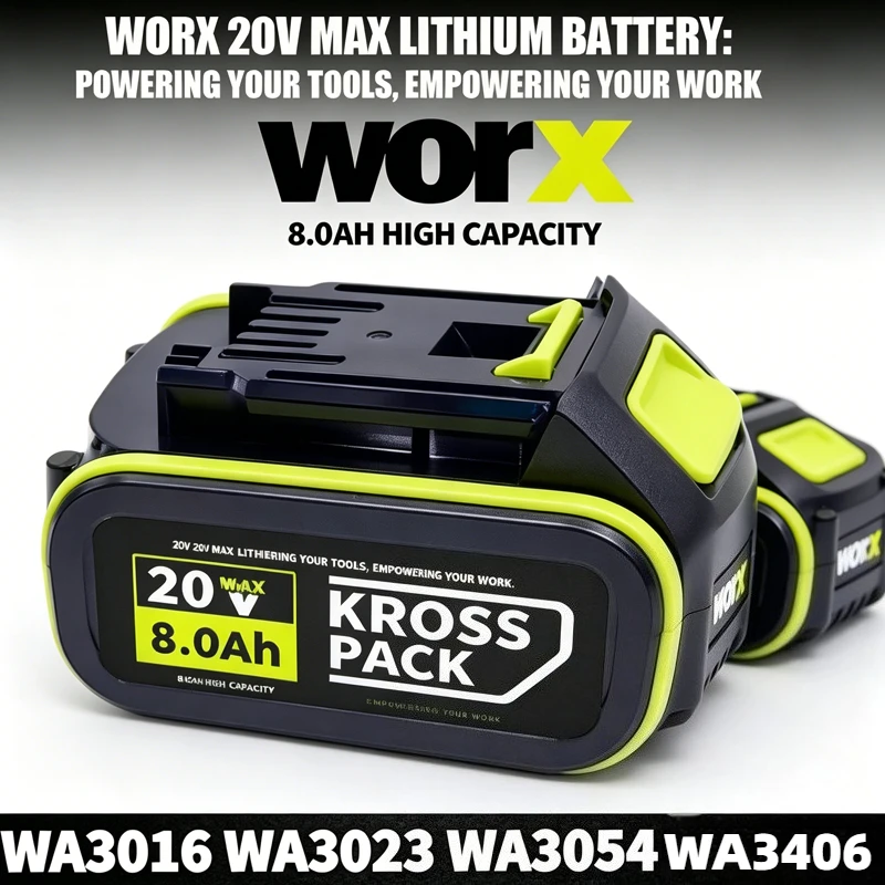 80ah-20v-高容量リチウムイオンバッテリー-worx-wa35511-wa3553-wa3641-wx373-安定出力ヘビーデューティツールバッテリー