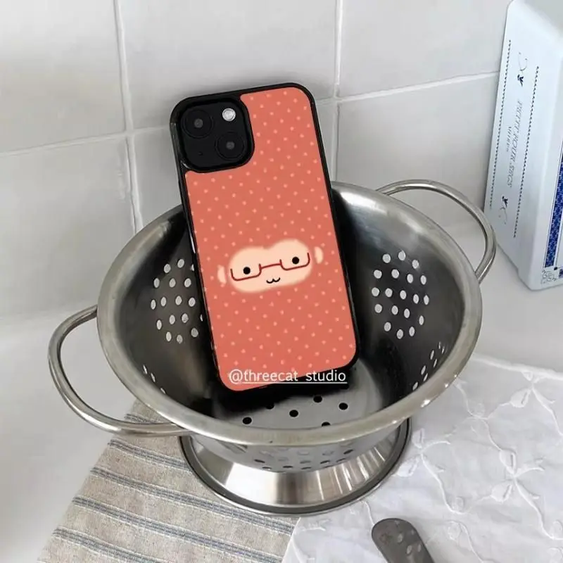 Red Glasses Monkey Face Polka Dots Phone Case For iPhone 17 Air 16 Pro Max 15 14 Plus 13 12 11 Shockproof Silicone Back Cover view 3