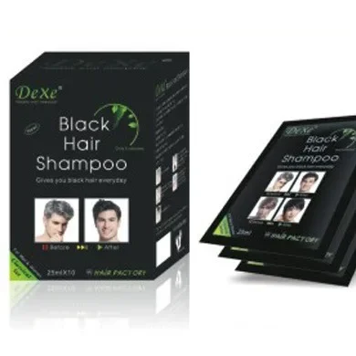 10pcs Black dexe Hair Shampoo Color Only 5 Minutes White Become Black Fast Hair Dye 25ml For Men & Women hair care