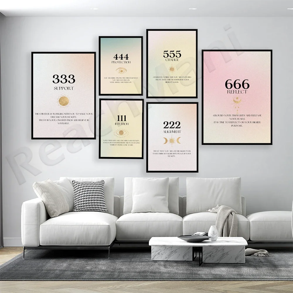 Angel Digital Wall Art Gradient Print, Halo Print Poster, Vintage Grainy Spiritual Print | Balanced Art Print