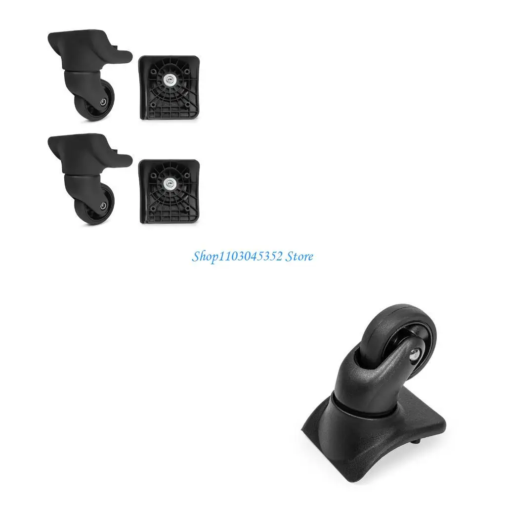 交換用荷物スーツケースホイールトランクホイール4個、荷物スーツケーストロリー用荷物ホイールスペアパーツブラック