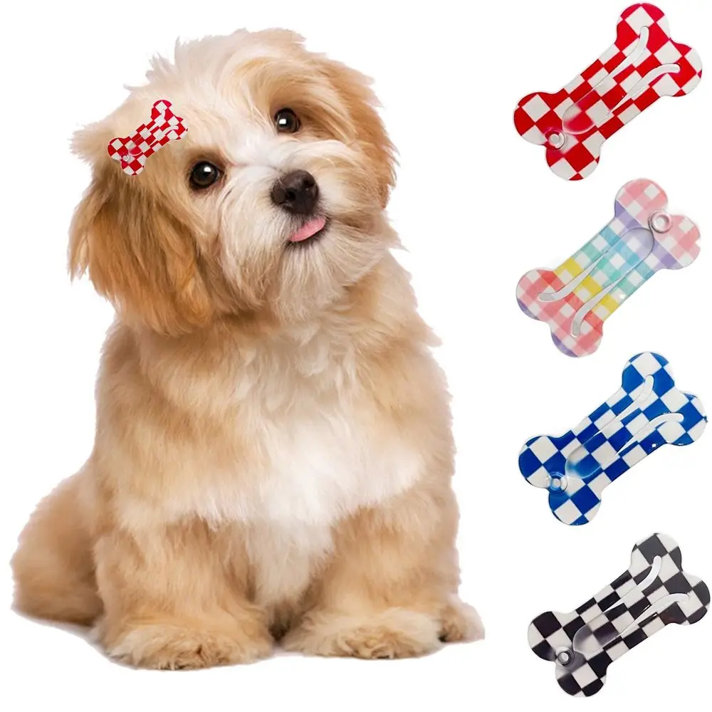 

5 pcs/set Dot Pattern Cute Bone Shape Lightweight Dog Hair Clip Puppy Grooming Accessories Dog Supplies Pet Hairpin