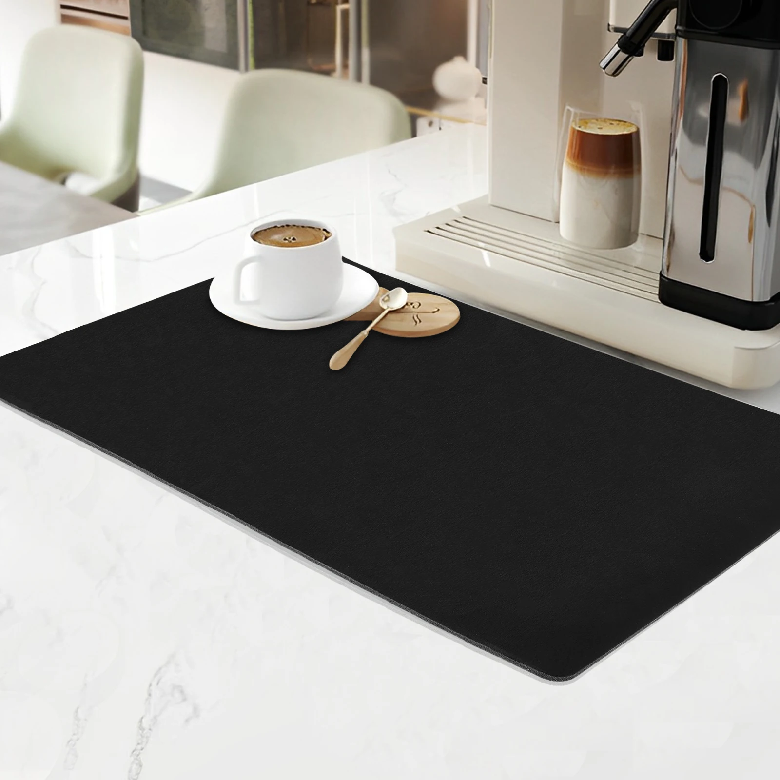 Absorbent Coffee Mat Hide Stain Rubber Backed Dish Drying Mats Anti-Slip Draining Mat Coffee Maker Espresso Machine Mats Coffee