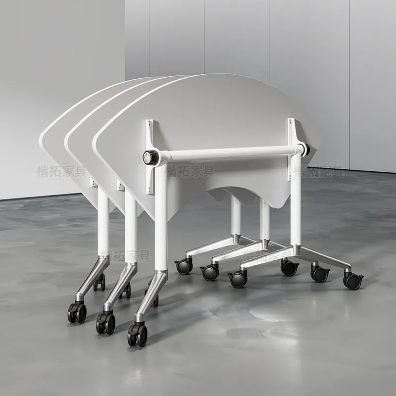 Creative special-shaped multi-functional folding conference table training table and chair combination splicing table mobile des