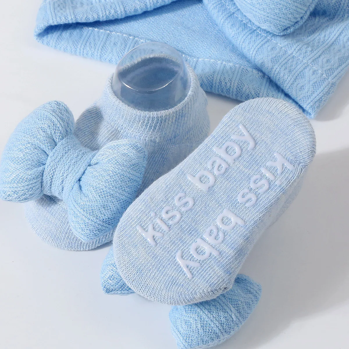 

Комплект хлопковых носков с большим бантом для маленьких девочек, эластичный тюрбан с хлопковым наполнителем для новорожденных, короткие носки-трубочки, индийские шапки для младенцев