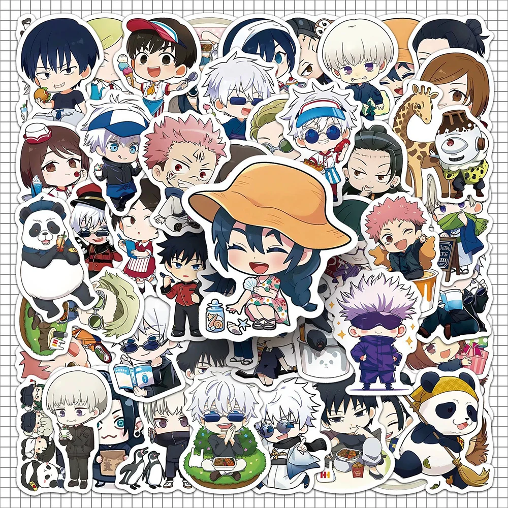 

10/30/50pcs Kawaii Jujutsu Kaisen Anime Stickers Cute Cartoon Decals for Kid Toy DIY Skateboard Laptop Guitar Waterproof Sticker