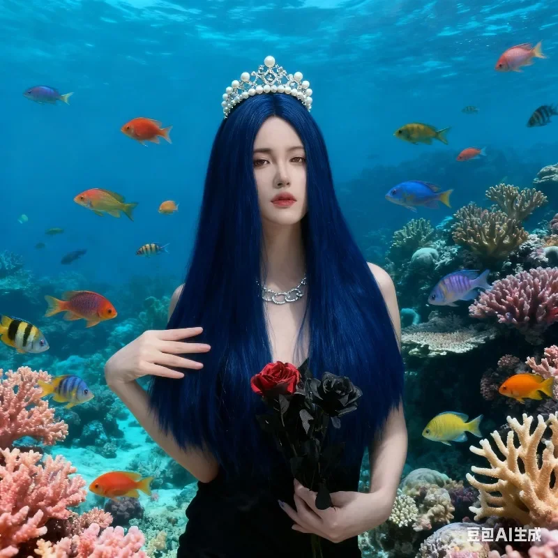 

Fashionable Wig for Women, European and American Fashion, White Long Straight Hair, Synthetic Fiber Headgear