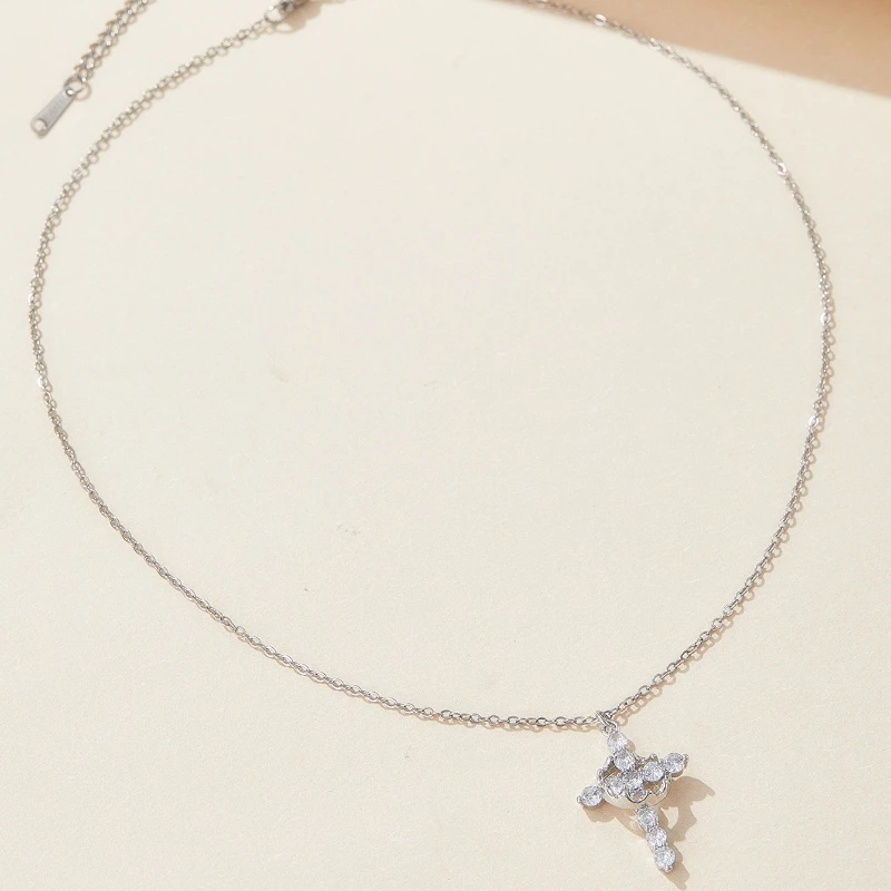 Europe and The United States Fashion Cross Geometric Pendant Necklace, Women's Exquisite Shining Wedding Banquet Jewelry Gifts image 6