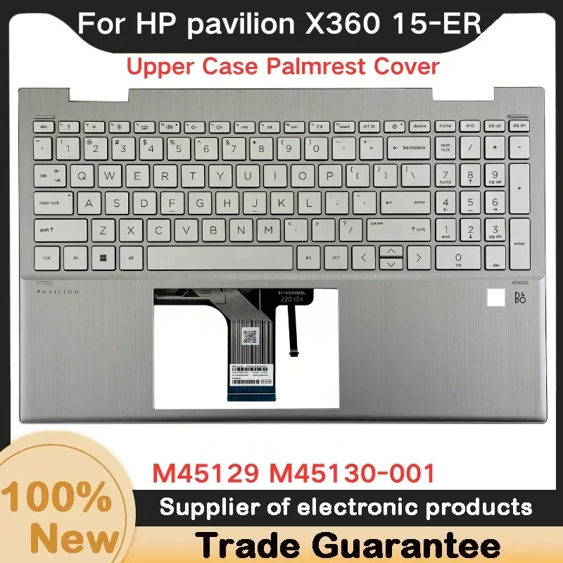 Neu Für HP Pavilion X360 15-ER TPN-W147 LCD Back Cover EINE Shell Silber Ober Fall Palmrest Abdeckung Mit tastatur M45129 M45130-001