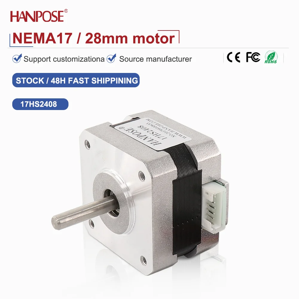 NEMA17 17HS2408 Stepper Motor 2.5V 1.3A Two-Phase Four Wire Automation Equipment Motor
