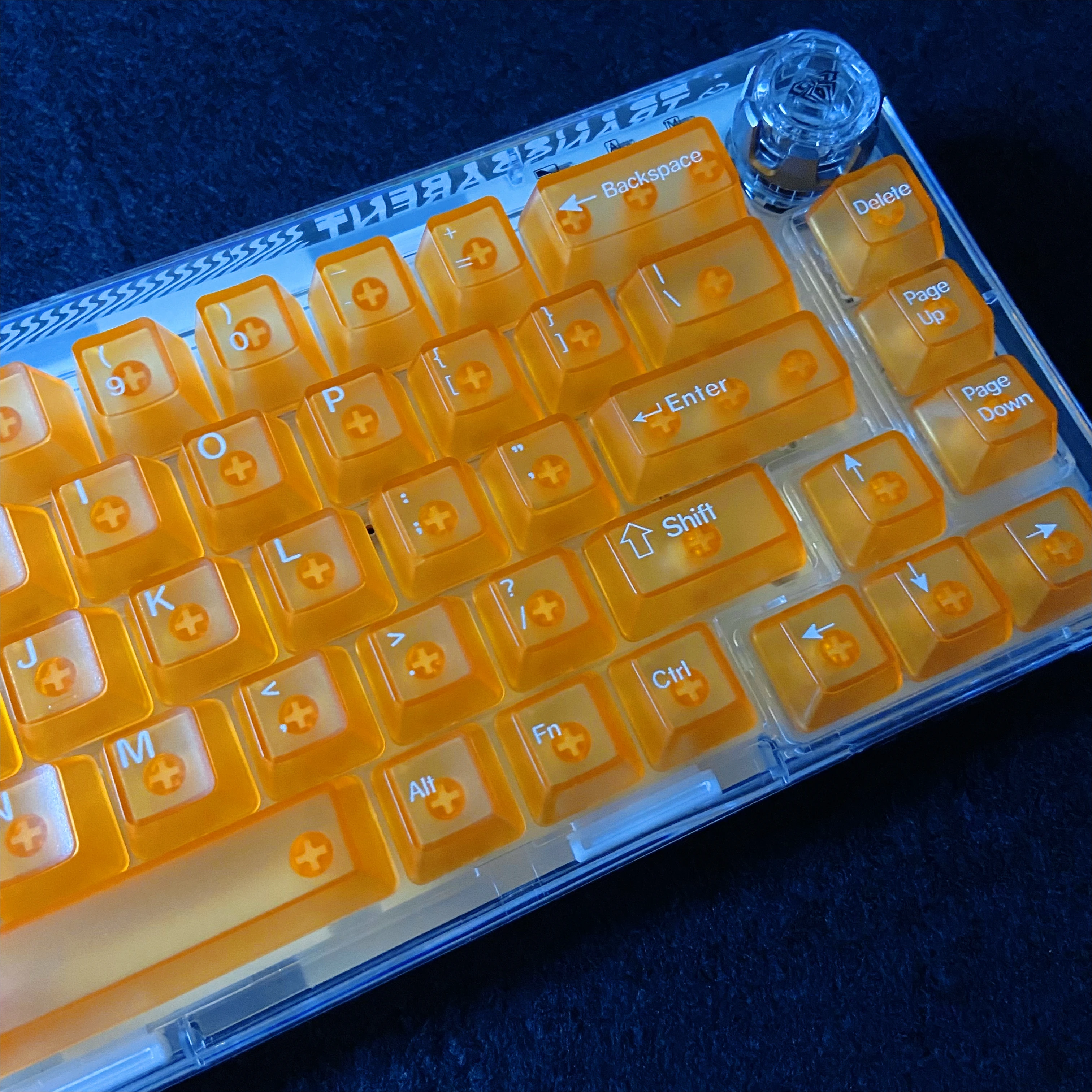 Orange Fog and Transparent OEM Key Caps Cherry Profile Keycaps Unprinted Side Top Printed DIY Mechanical Keyboard 68 95 108