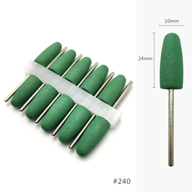 HYTOOS 10pcs Silicone Nail Drill Bit Rotary Polishing Tool Bits For Manicure Pedicure Nail Care Electric Drill Accessories