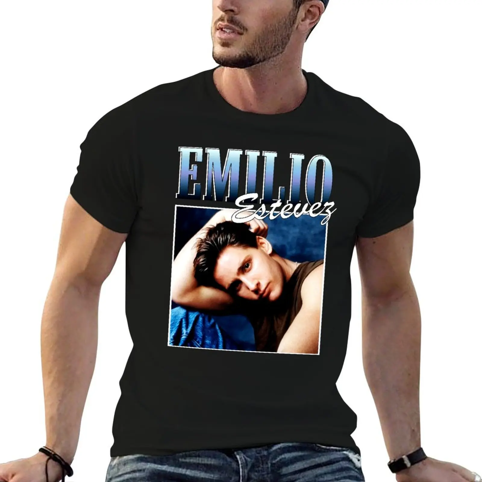 Camiseta Emilio-Estevez-Brat-Pack, camiseta para hombre, camiseta de algodón de alta calidad, camisetas personalizadas para hombre, camiseta gráfica