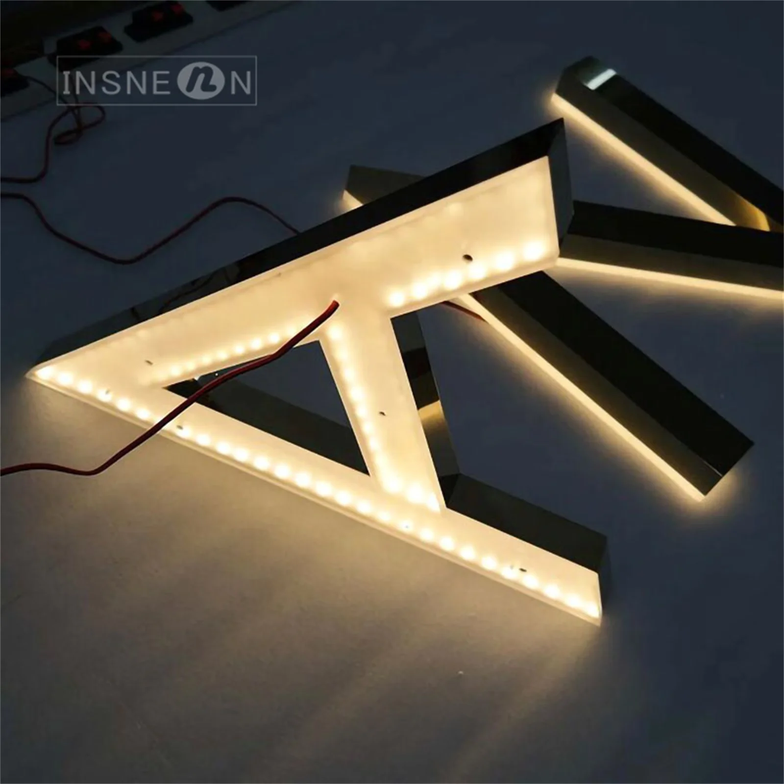 Metal LED Light Sign Waterproof Door Number Plate Wall Letter Sign Decorative Name Letters Indoor Outdoor Store Sign