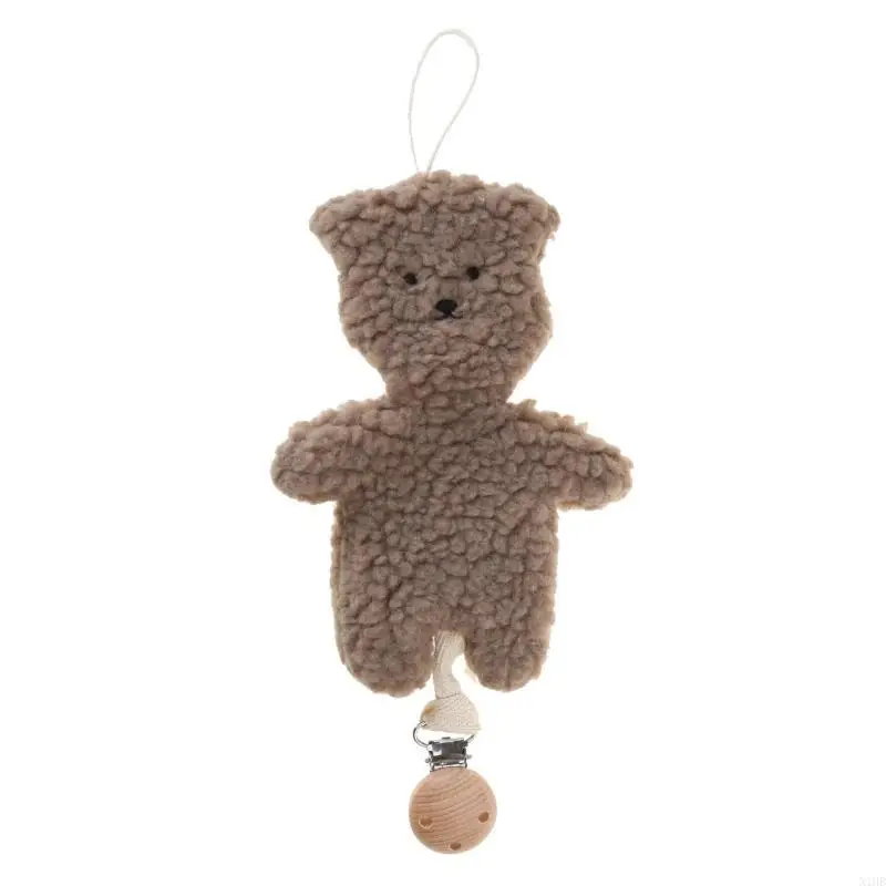  Comfortable Pacifier Clip Chain Cartoon Bear Strap Organiser Lanyard for Babies