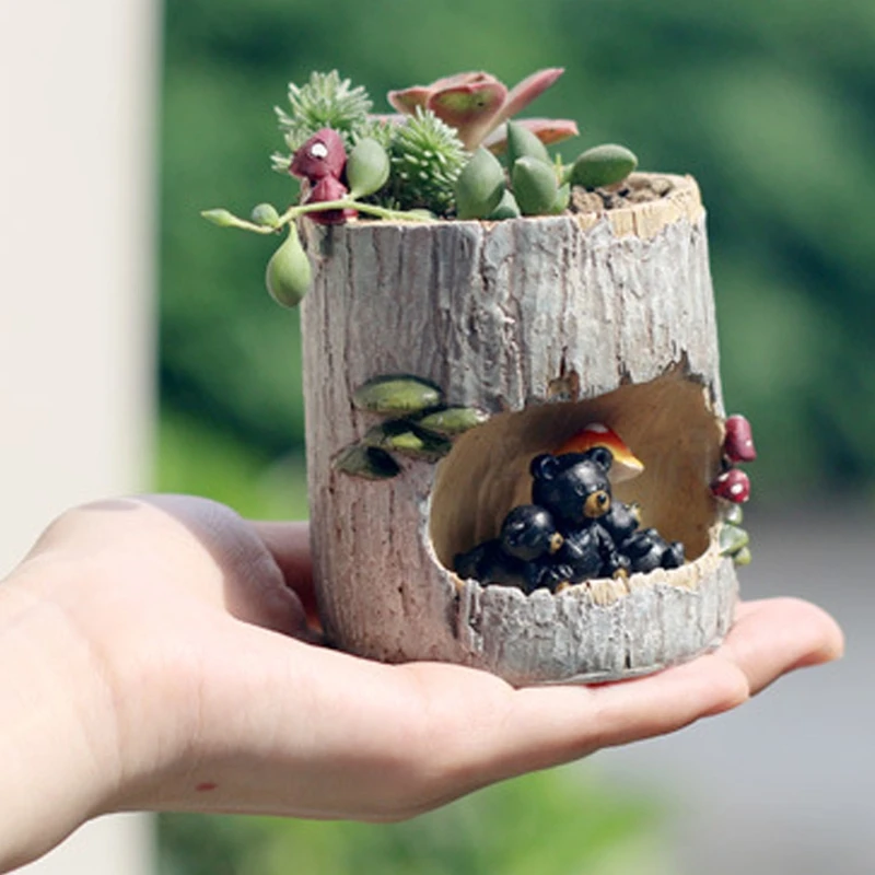 for Creative Resin Plant Flowerpot for Home Garden Decoration Gift for Office Home Bar Balcony Garden Anti-corrosion Dropship
