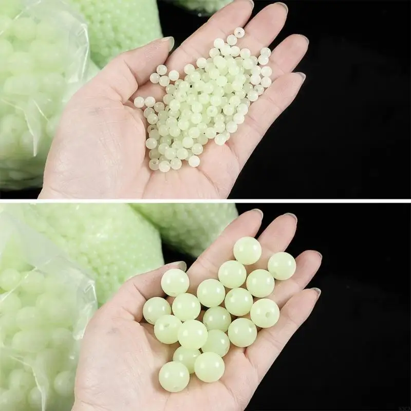 

100Pcs NonSlip Luminously Fishing Beads Round Space Beans Fishing Tackle Tool
