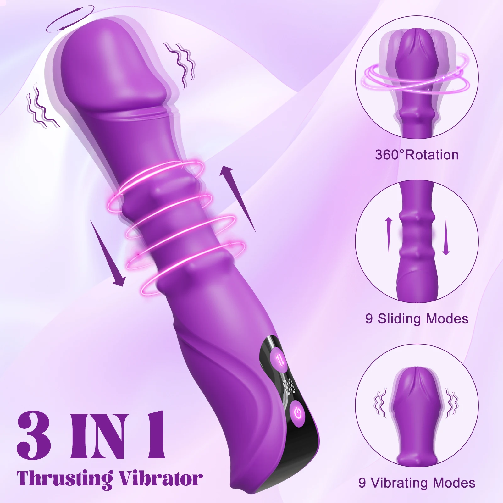 Telescopic Dildo Vibrator for Women Clit Clitoris Stimulator Powerful G Spot Female Swing Vagina Vibrating Adult Sex Toys