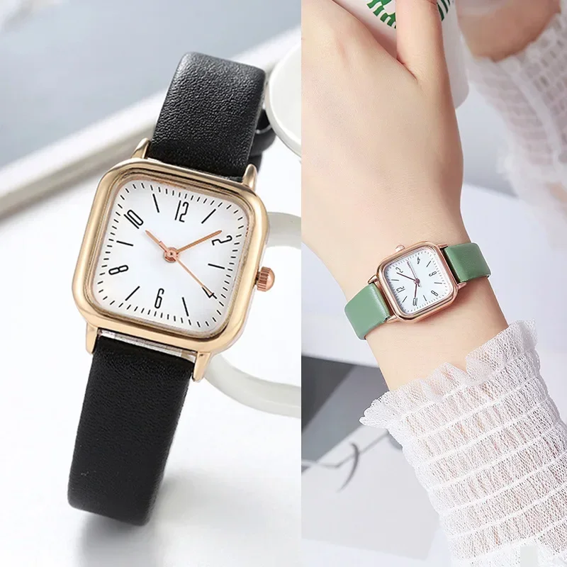 Simple Square Dial Niche Women\'s Quartz Wristwatches Sweet Personalized Belt Women\'s Watch Fashion Casual Women\'s Watches