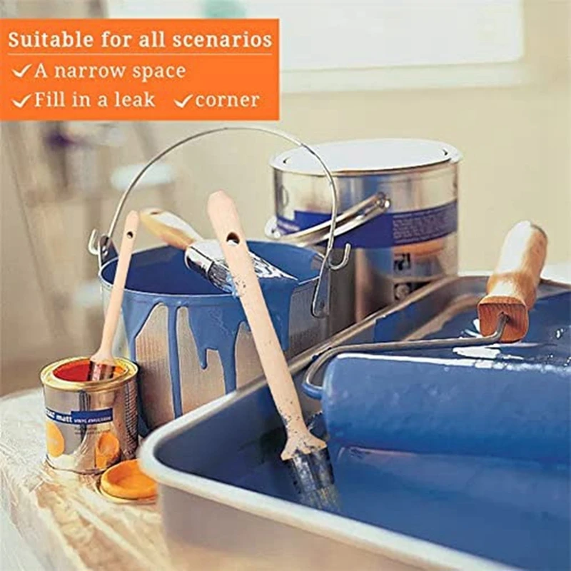 Trim Painting Tool,4 X Small Paint Brush For Touch Ups And 1 X Non Gloves, Trim Paint Brush Edge Painting Tool For Sash