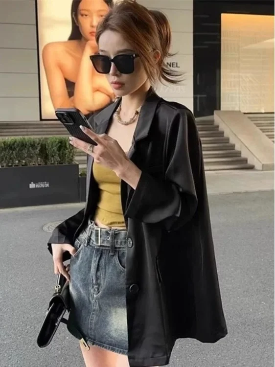 Women's Lightweight Long Sleeve Sun Protection Tailored Top Spring Summer 2026 Draped Feel Fashionable Casual Polyester Fiber