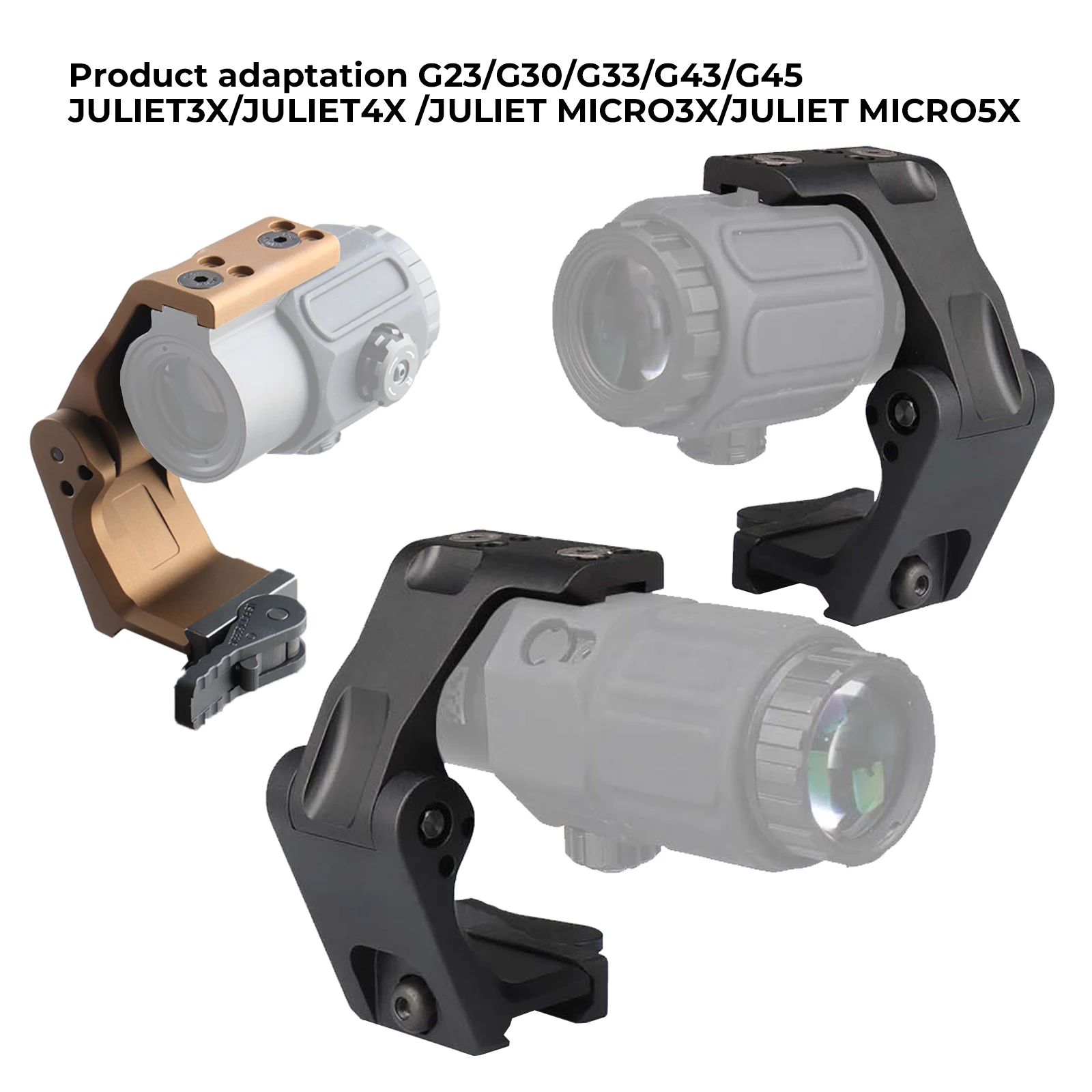 

Quick Release Flip to Center FTC Magnifier Mount for 3X 5X Magnifiers 2.26/2.91" Height 6063 Aluminum Tactical Rifle Accessories
