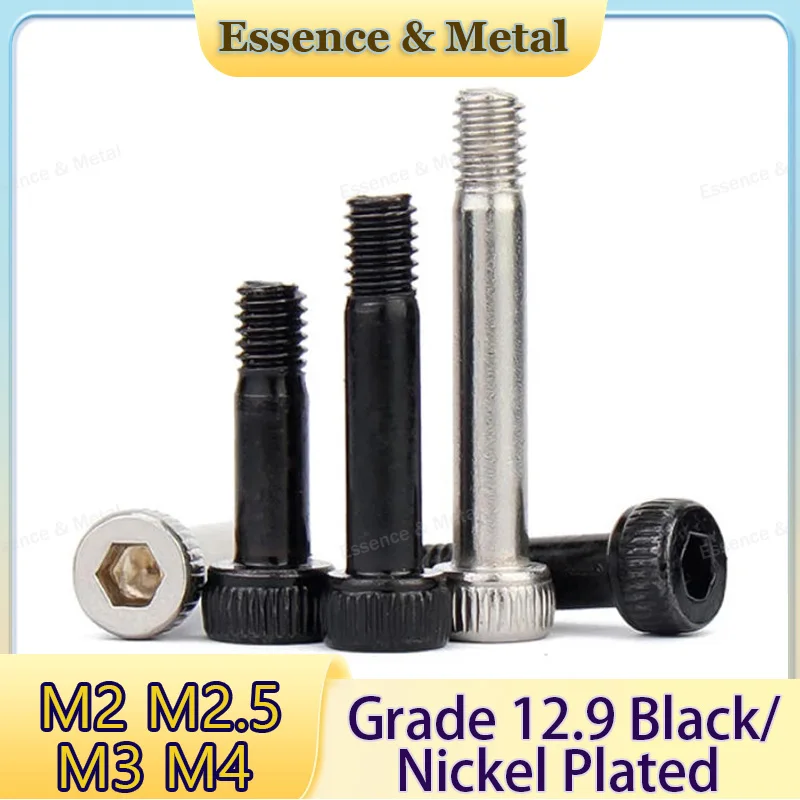 Grade 12.9 Nickel Plated/Black Half Threaded Hexagon Socket Head Bolts M2 M2.5M3M4 Hexagon Socket Head Bolts Half Shoulder Bolts