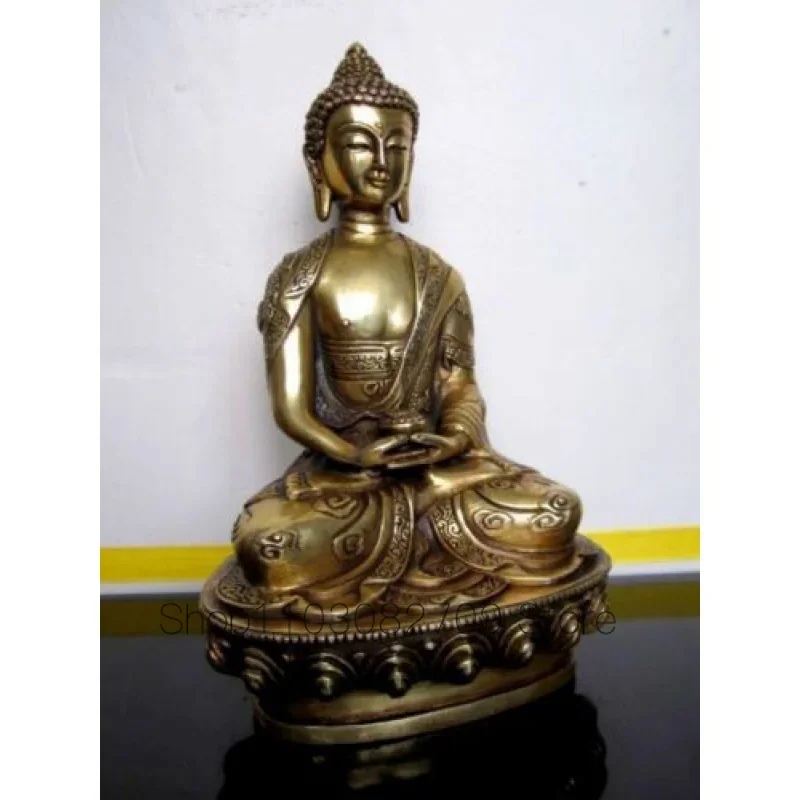 Antique Buddhis Amitabha bronze buddha dragon statue Wish U Wealth